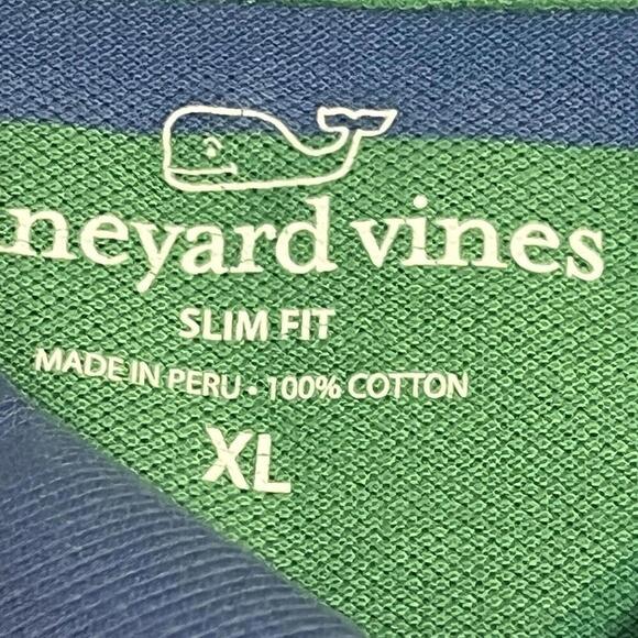 Vineyard Vines Men’s XL Slim Fit Polo Blue And Green Stripe - Picture 8 of 9